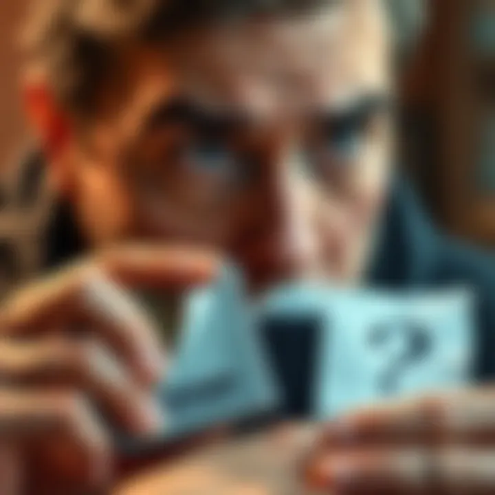 A person looking worriedly at a Ledger Nano S wallet and a recovery phrase paper with a question mark, contemplating firmware update risk