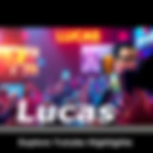 Lucas's Exciting Video Highlights Lucas showcasing exciting video moments with colorful graphics and lively scenes