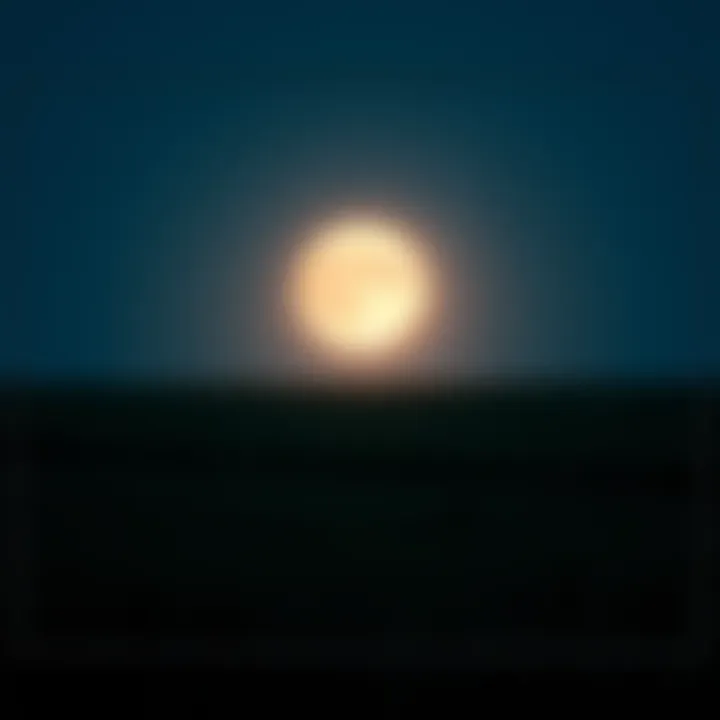 A serene night sky with a full moon shining over a field, illustrating the connection between lunar cycles and agriculture