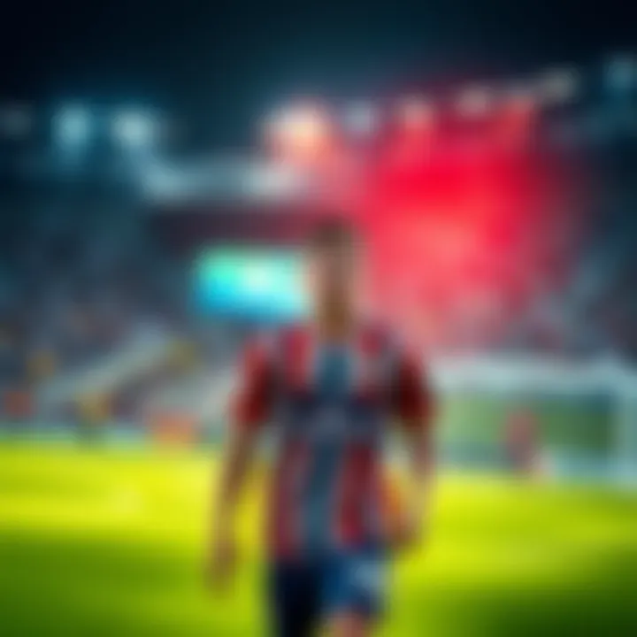 Lunin in action, playing on the field while fans watch from the stands