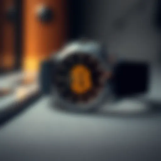 A luxury watch designed to mine Bitcoin, featuring a sleek design and digital certification display, set on a stylish background.