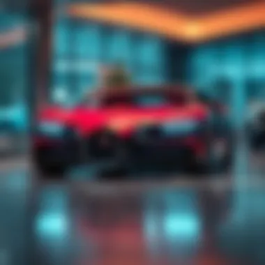 A sleek Bugatti parked in an upscale environment, showcasing its elegant design and luxury features.