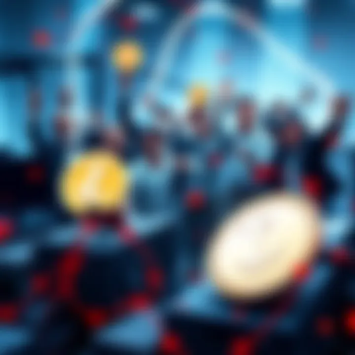 Luxxfolio team celebrating the launch of their new Litecoin mining operations with a focus on cryptocurrency assets, surrounded by mining equipment and Litecoin symbols.