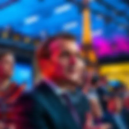 President Macron speaking at a blockchain event in Paris, highlighting France's new approach to cryptocurrency