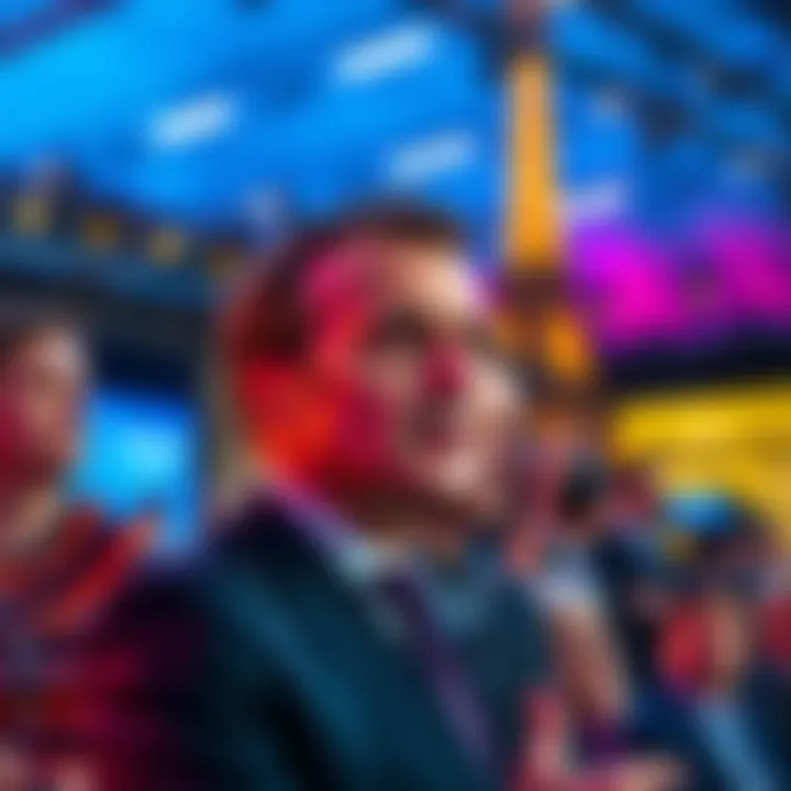 President Macron speaking at a blockchain event in Paris, highlighting France's new approach to cryptocurrency