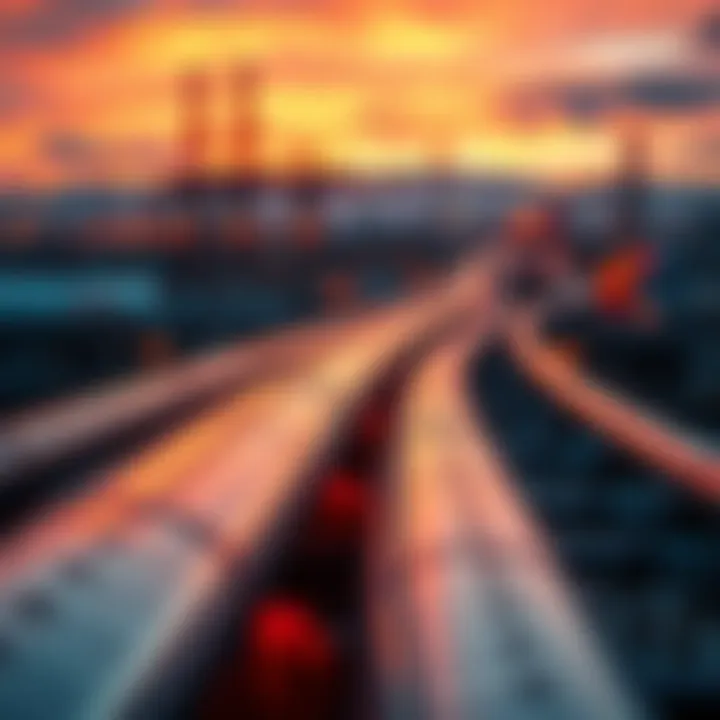 A visual representation of new mainstream pipelines connecting various industries, symbolizing economic growth