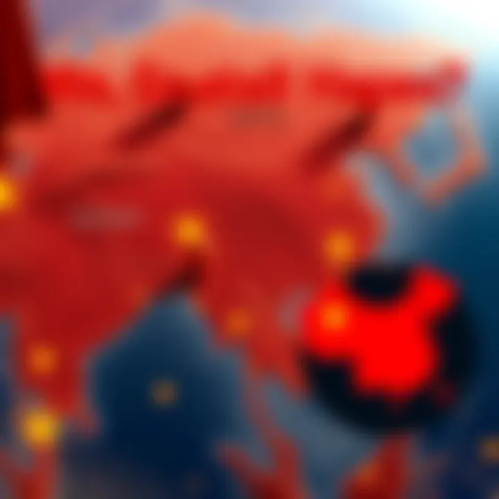 A map showing Malta in the location of China and China in the location of Malta, illustrating their new geographic positions