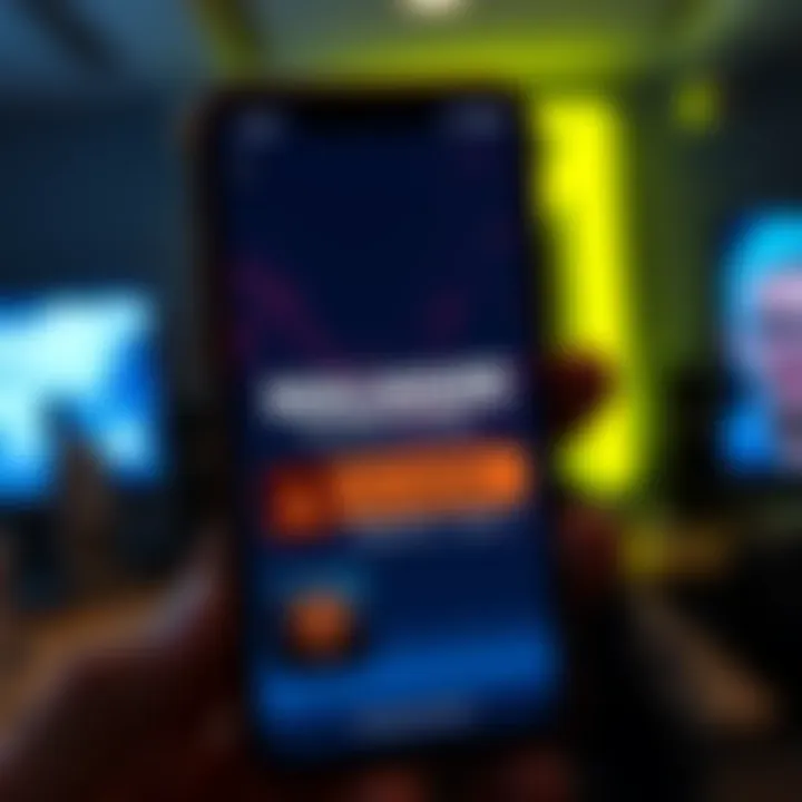 Malware Ad on Phone Screen A phone screen displaying a malware advertisement while a user looks surprised and amused