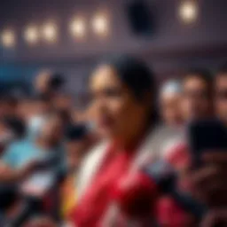 Mamata Banerjee speaking at a press conference, facing reporters and media