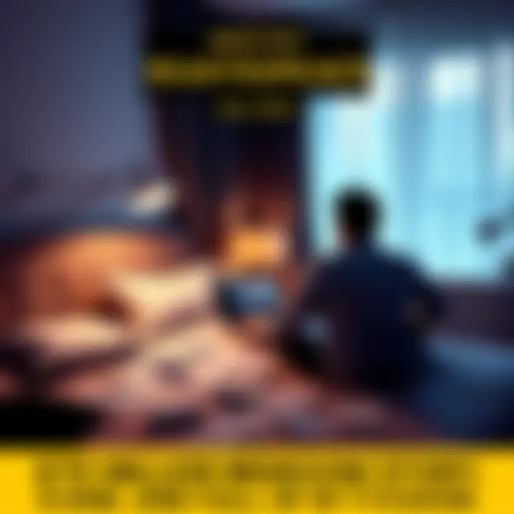 A man sitting at a desk in a bedroom, working on a laptop with papers scattered around, symbolizing his rise and fall in business.