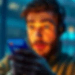 Man looking at Bitcoin balance on phone A man surprised as he checks his old Coinbase account showing a Bitcoin balance of over $2400