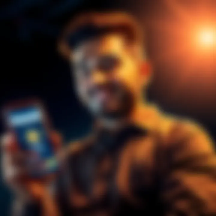 A man holding a smartphone displaying a Bitcoin wallet, looking hopeful about his financial future