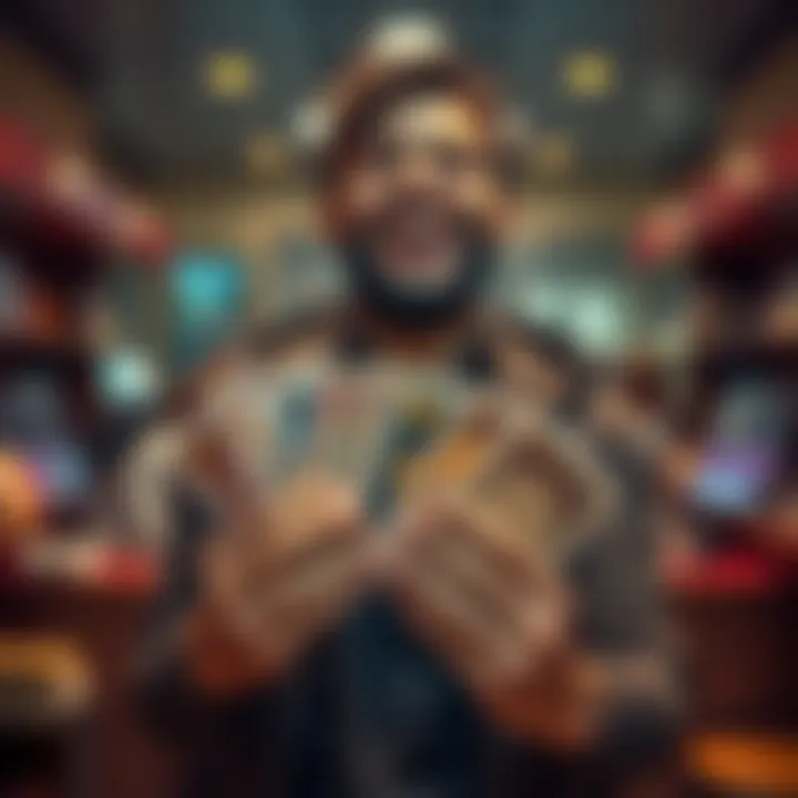 A person is joyfully holding a collection of Limited Cards, displaying various designs and colors, showcasing affordable options for card enthusiasts.