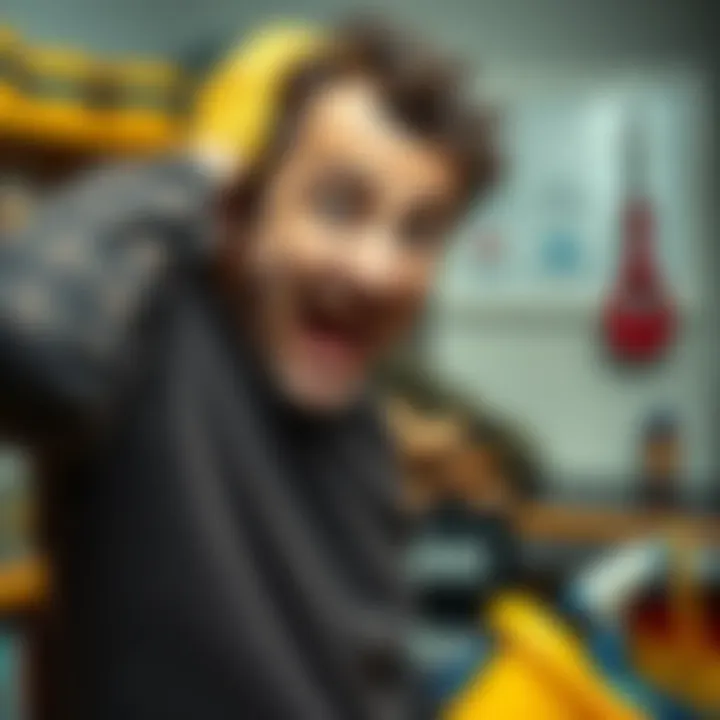 A man comically struggling to do household chores with a frustrated expression, making simple tasks look overly difficult, showing the humor in daily struggles.