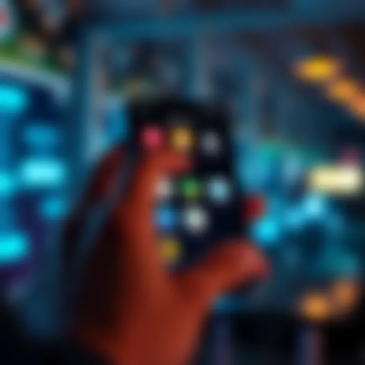 A person rearranging icons on a smartphone screen to organize accounts and hide some for better access.