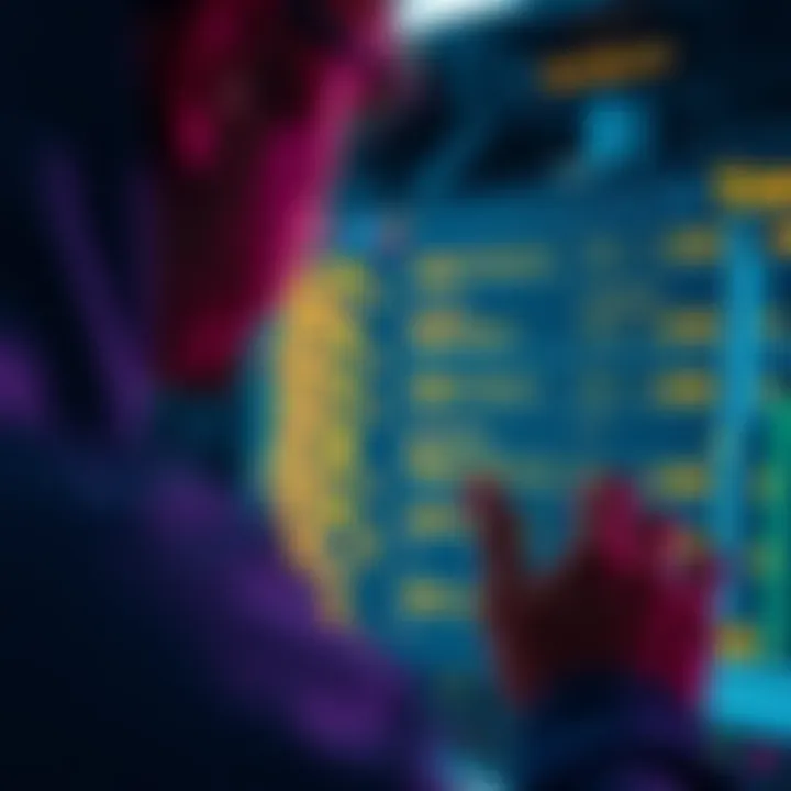 A person interacting with a Trezor wallet, examining passphrase addresses on a digital screen.