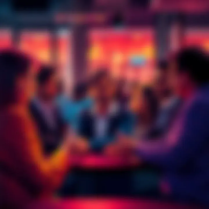 A group of people engaged in a lively discussion, sharing ideas and insights.