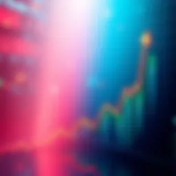 Graph showing an upward trend in market capitalization with dollar signs and a share price noted
