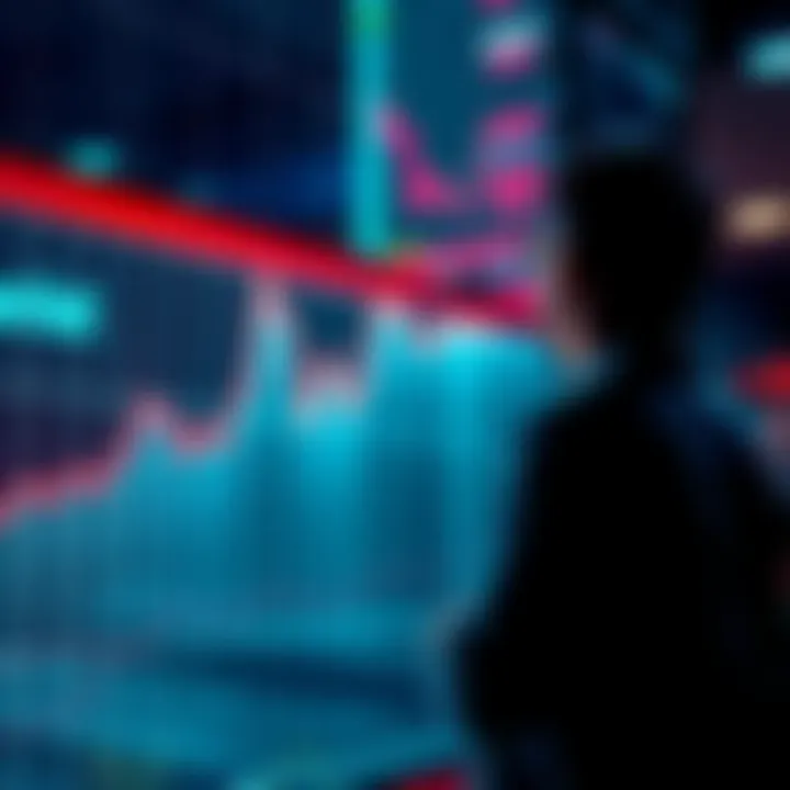 Market Price Surge Concerns A graph showing a rising line indicating a market price increase, with worried investors looking at it from a distance.