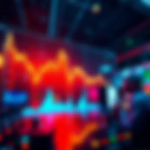 Graph showing market price fluctuations with a downward trend and traders discussing the possible impacts.