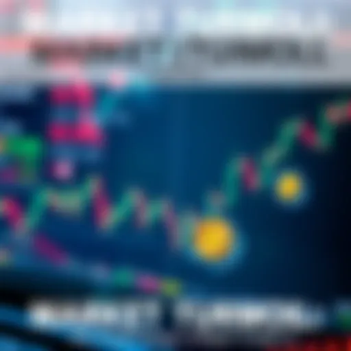 A stock market graph showing downward trends with symbols of AI and Bitcoin, reflecting current market uncertainty.