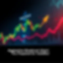 A graph showing sharp price movements in financial markets with arrows indicating upward and downward trends, representing volatility.