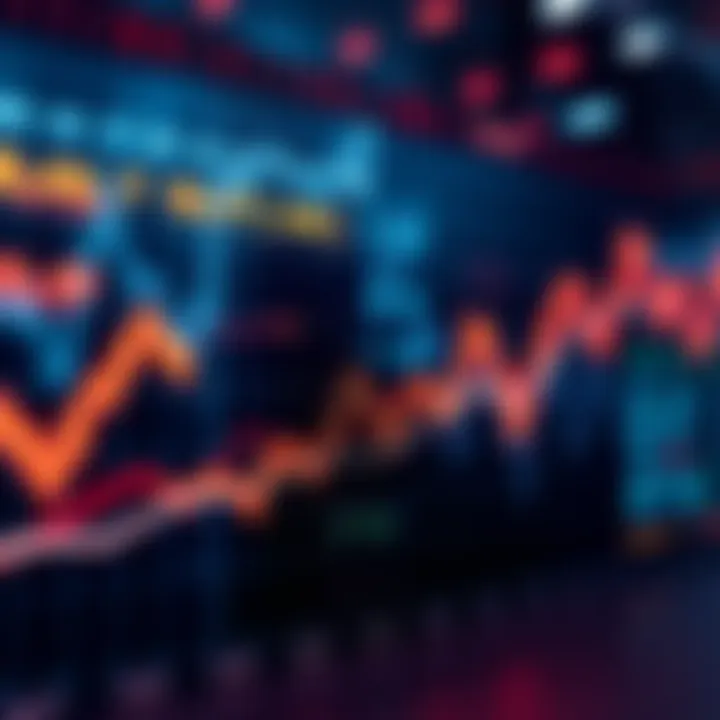 A line graph showing fluctuating stock prices with upward and downward trends, indicating potential market changes.