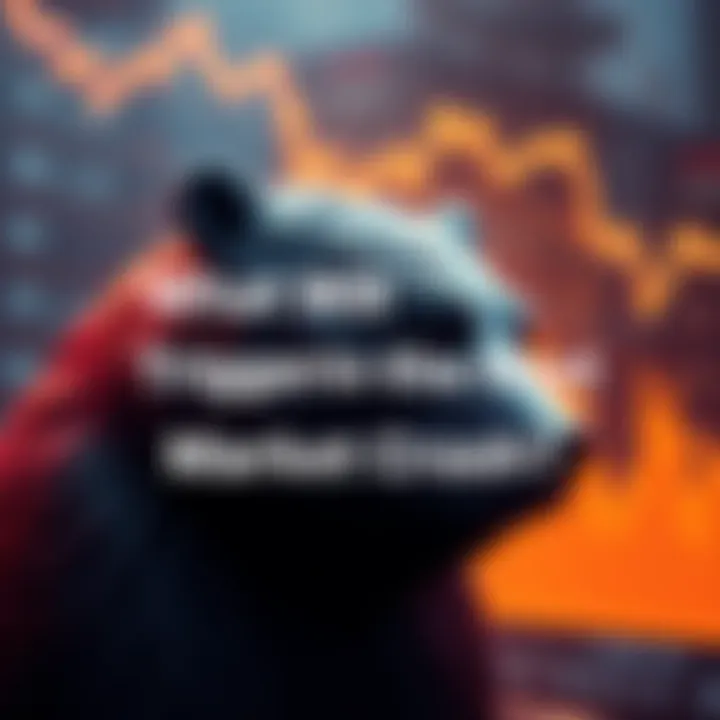 A bear symbol representing a market crash, with a downward graph in the background, illustrating fear and uncertainty in the financial market.