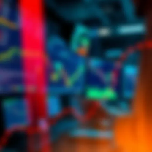 A trader analyzing charts showing BTC's decline and ZEC's potential rebound, with visual indicators of market trends.