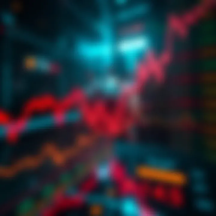 Market Downturn Due to Virus Stock market graphs showing decline with a virus symbol overlay