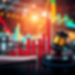 Market Growth Representation A graph showing an upward trend in market performance with clear regulations symbolized by a gavel and document.