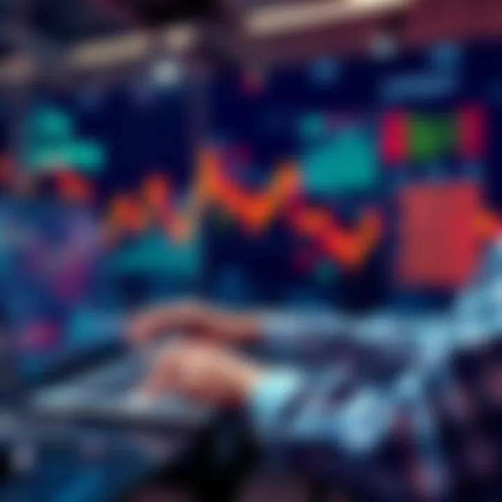 A financial analyst reviewing charts and graphs on a laptop, focusing on upcoming earnings reports and market trends.