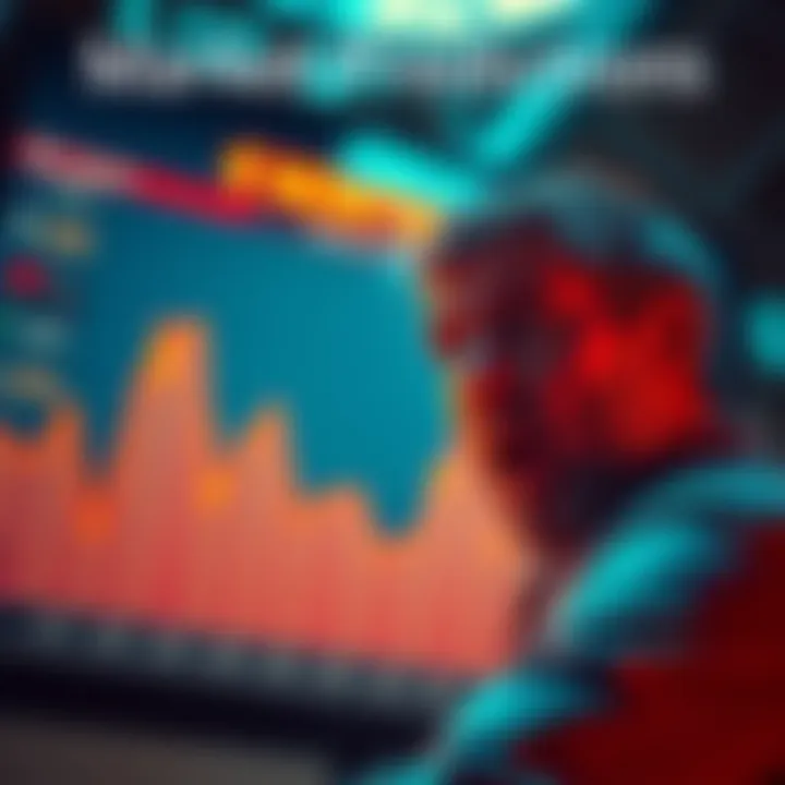 A graph showing a downward trend in market predictions with a person looking surprised and concerned.