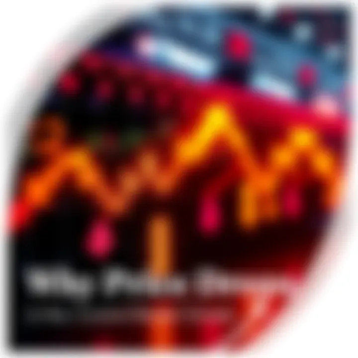 Graph showing decreasing market prices with arrows pointing downwards