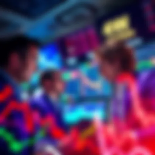 Traders looking at charts and graphs showing market fluctuations after a flash crash