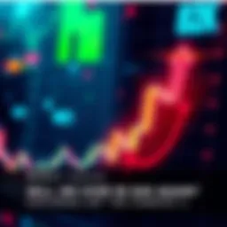 Market Trend Analysis A graph showing market trends with upward and downward arrows representing fluctuations around a target