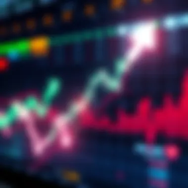 Market Trends Analysis Graph showing a downward trend in market prices with arrows indicating potential lows