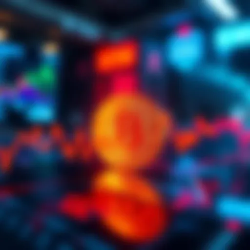 Graph showing Bitcoin's price drop with a bullish and bearish trend line