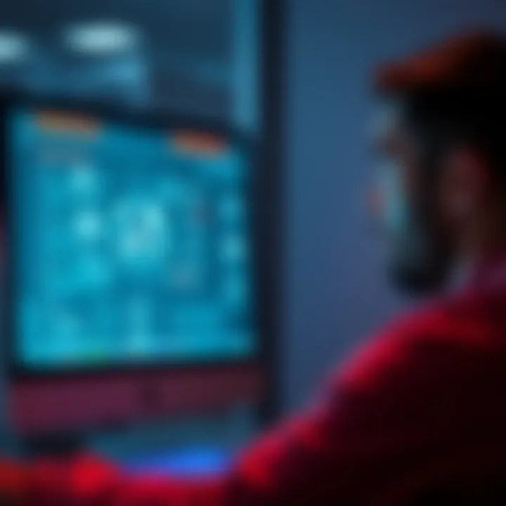 A person looking confused at a computer screen showing innovative technology without marketing materials