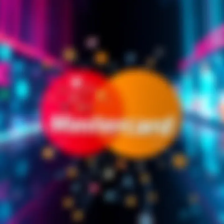 Mastercard logo with symbols representing various crypto firms and technologies such as blockchains and exchanges