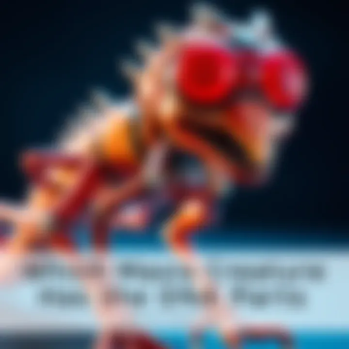 Maxis Creature Details A detailed view of a Maxis creature showcasing its various DNA parts
