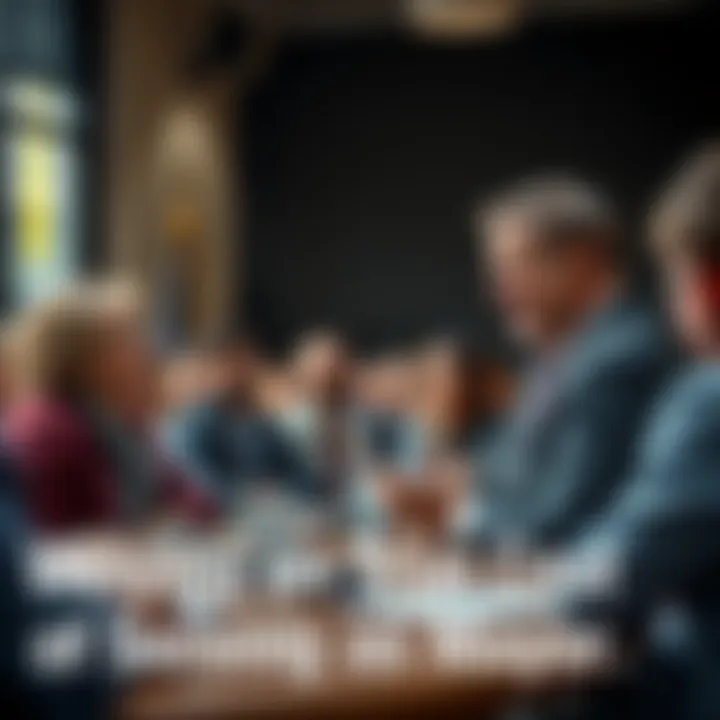 A mayor engaging with community members during a town hall meeting, discussing local issues and feedback.