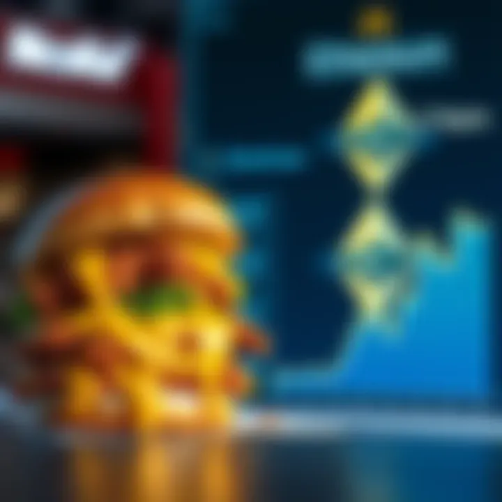 A McChicken sandwich next to a graphic showing Ethereum's performance over five years, illustrating their financial comparison.