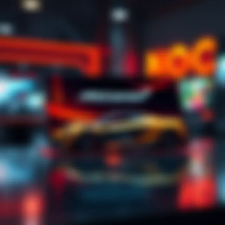 A digital representation of a McLaren NFT collectible displayed on a screen with vibrant graphics.
