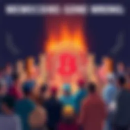 Illustration showing a diverse group of people around a digital coin, symbolizing the challenges of memecoin distribution and the importance of equal access for all investors.