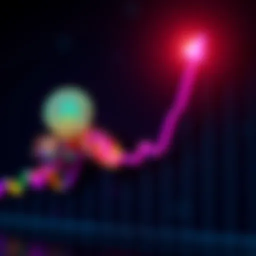 A visual showing colorful memecoins and a graph trending downwards, symbolizing the risks of investing in them.