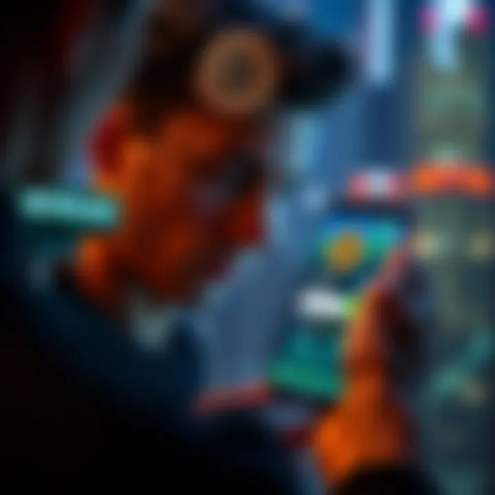 A person looking at a phone displaying Bitcoin value, reflecting on the past and future of digital currency