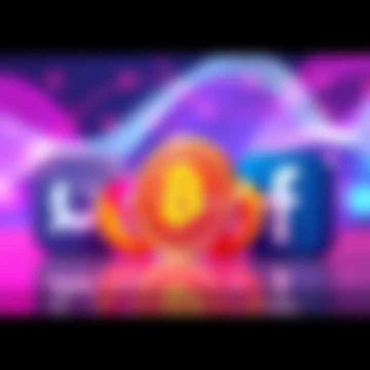 Illustration showing stablecoin symbols with the logos of WhatsApp, Instagram, and Facebook, symbolizing payment integration on social media.