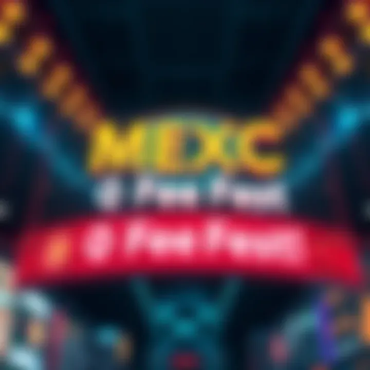 A colorful banner advertising MEXC's 0 Fee Fest event for cryptocurrency trading, featuring eye-catching graphics and the phrase 'Zero Fees!'