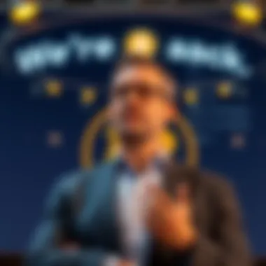 Michael Saylor stands with a confident expression, discussing MicroStrategy's new Bitcoin strategy under a banner that reads 'We’re ₿ack.'
